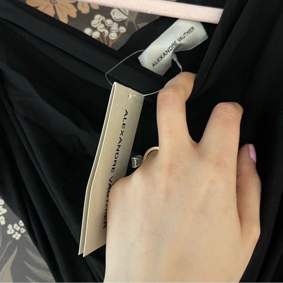 NWT ALEXANDRE VAUTHIER One Sleeve Mini Dress in black size 2 - Picture 8 of 9